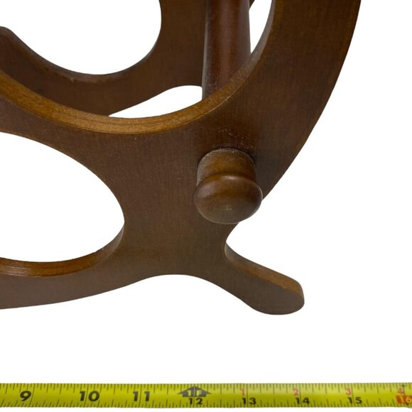 Milbern Wooden Ships Wheel Wine Nautical Rack Holder 7 Slots Tabletop Vintage - Picture 6 of 9